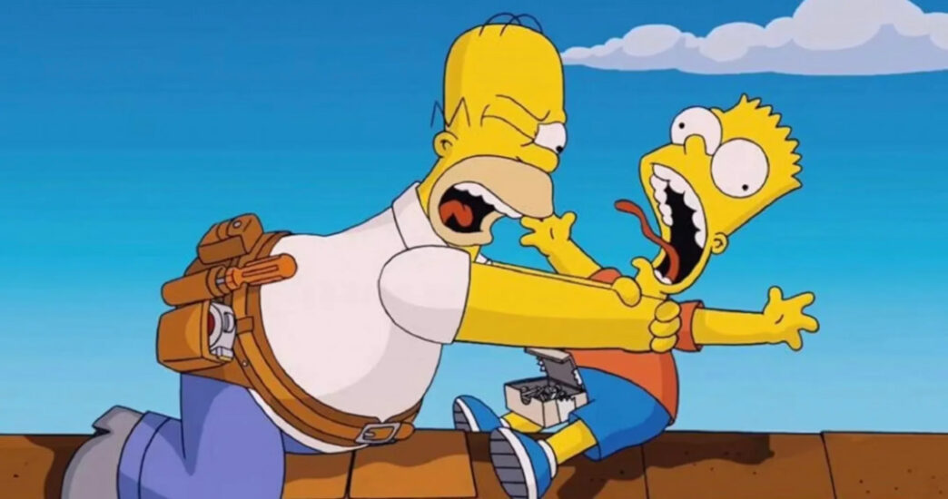 The Simpsons Homer não estrangula Bart mais piada fim