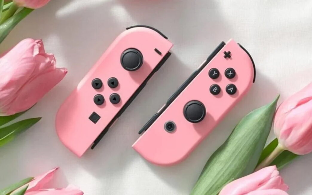 Peach Joy-con Nintendo Switch consoles