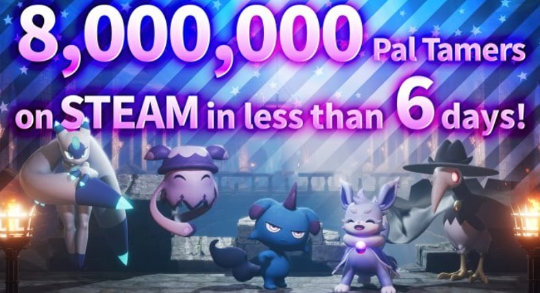 Palworld 8 milhões jogos vendidos no Steam