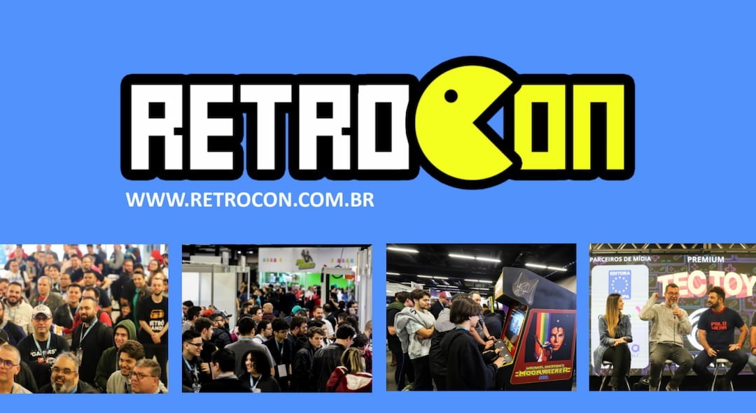 retrocon 2025 Retrocon 2024 anúncio feira Flow Games