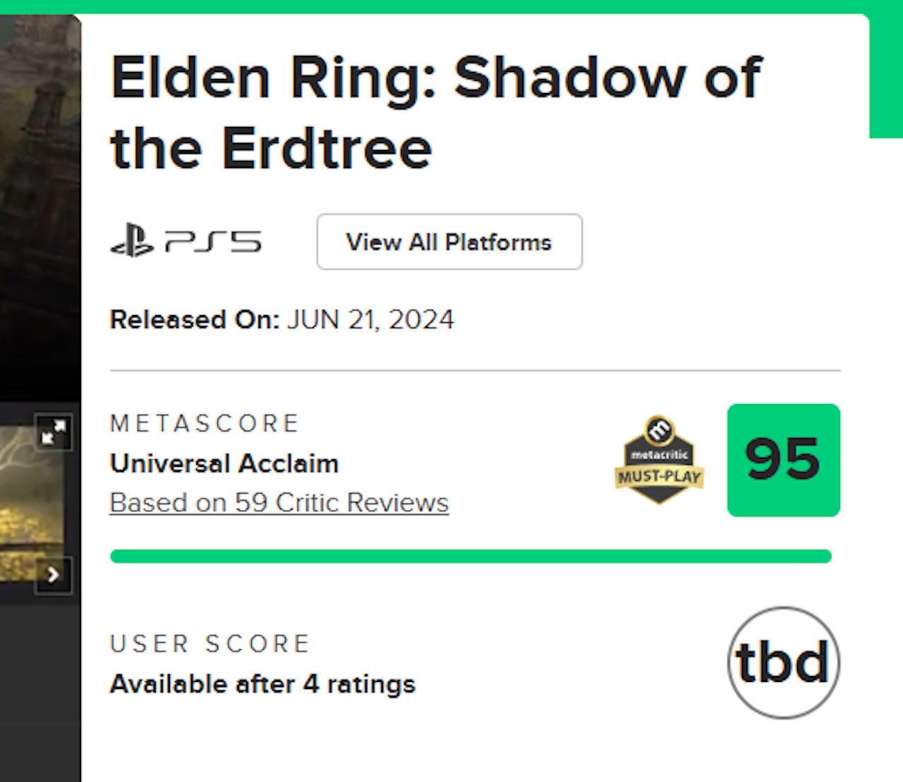 Shadow of the Erdtree Shadow of the Erdtree - metacritic