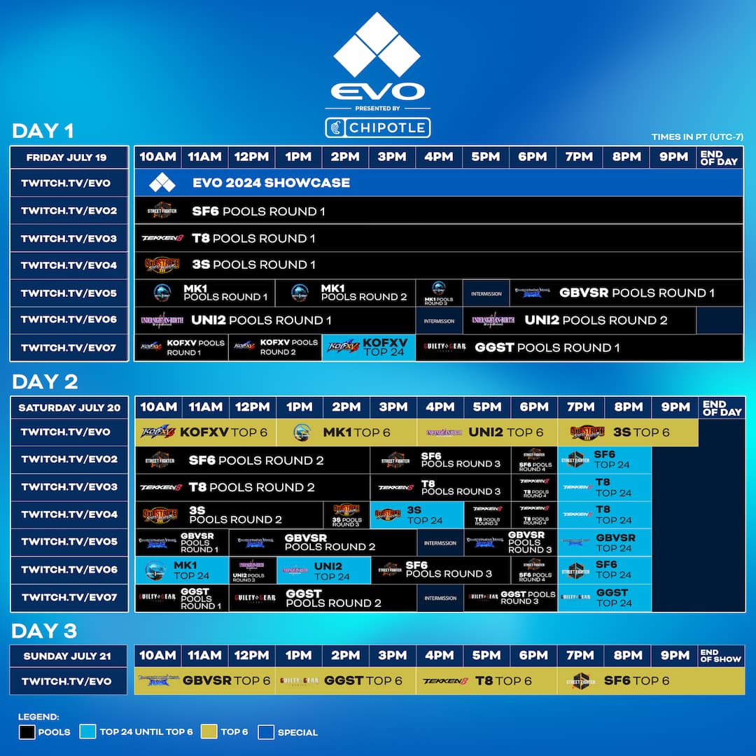 evo 2024 EVO 2024 calendário