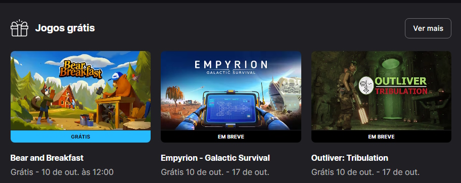 epic games Epic Games Store - próximos jogos grátis