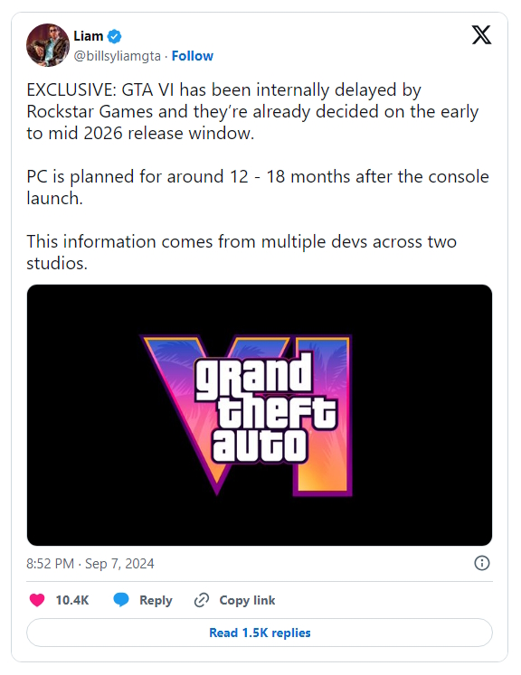 GTA 6 GTA 6 pode ter sido adiado para 2026