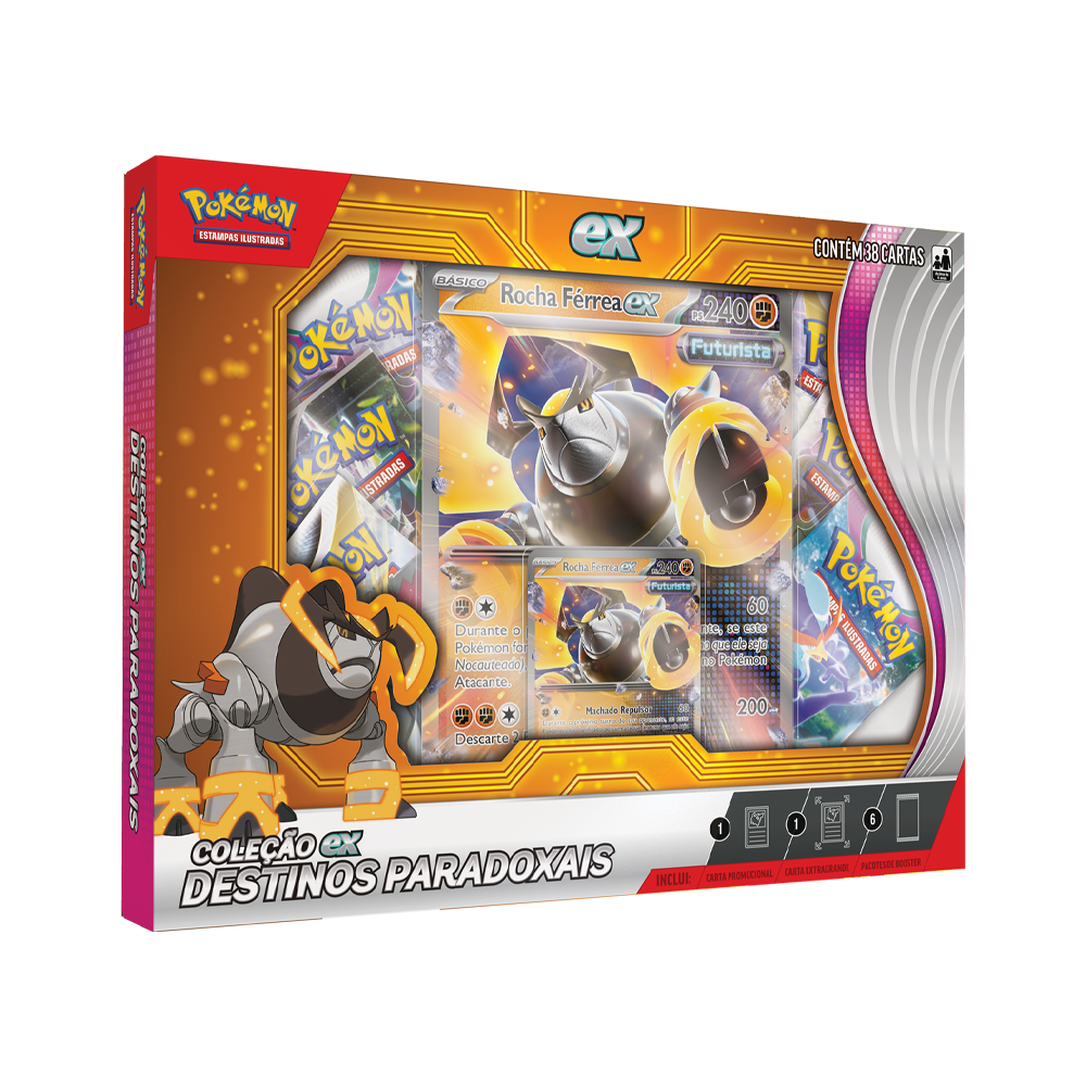 Pokémon TCG Coleção ex - Destinos Paradoxais Rocha Férrea ex