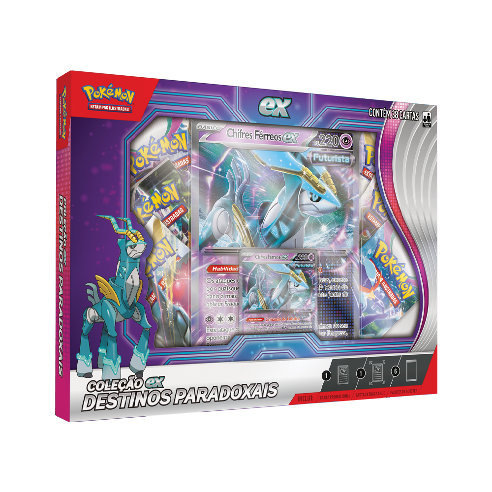 Pokémon TCG Coleção ex - Destinos Paradoxais Chifres Férreos ex