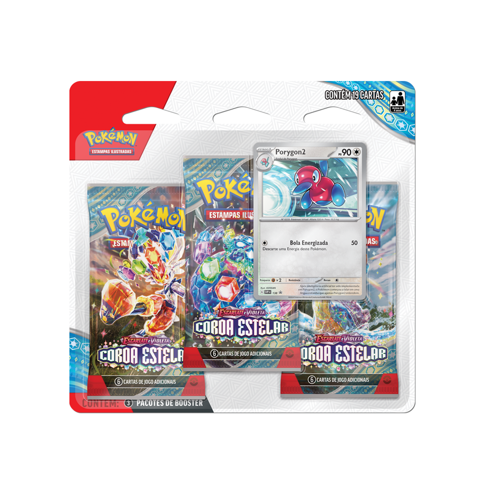 Pokémon TCG Pokémon TCG - Pacote Triplo Coroa Estelar (Porygon2)