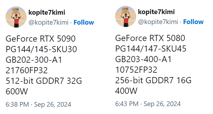 RTX 5090 especificações da RTX 5090 e 5080
