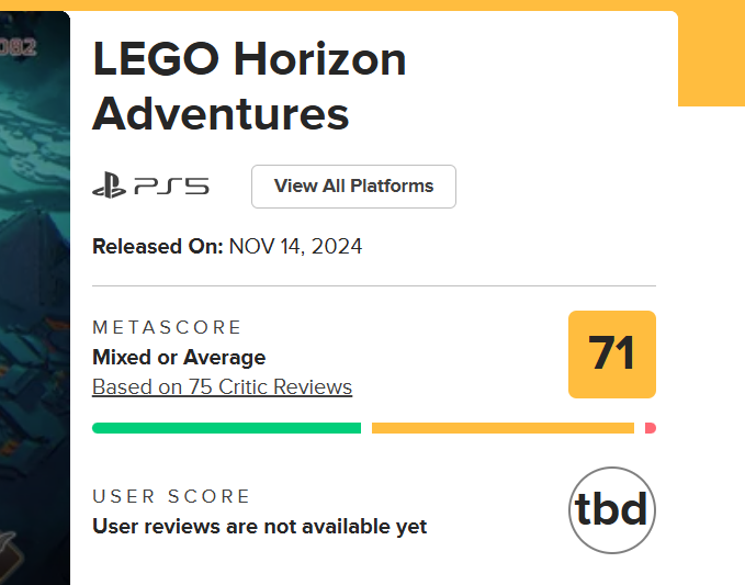 lego horizon adventures LEGO Horizon Adventures Metacritic