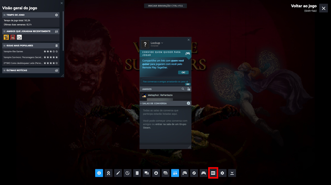 Steam Como usar a ferramenta para gravação de gameplays da Steam - passo 1