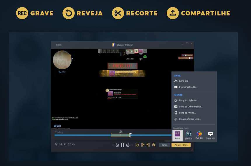 Steam Ferramenta para gravação de gameplays da Steam