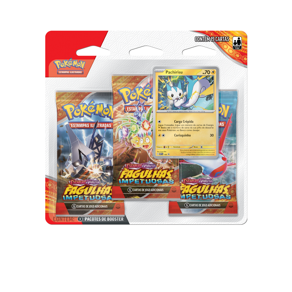 Pokémon TCG Pokémon TCG - Pacote Triplo Fagulhas Impetuosas (Pachirisu)