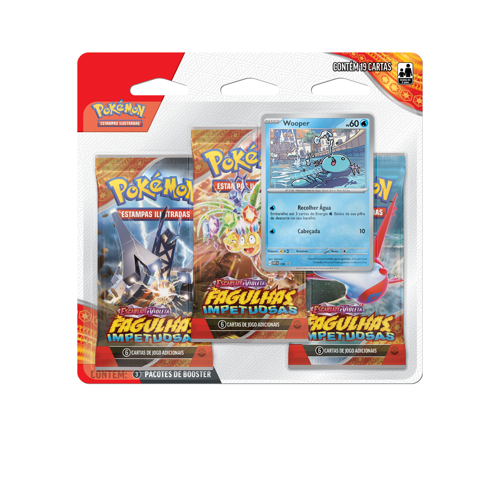 Pokémon TCG Pokémon TCG - Pacote Triplo Fagulhas Impetuosas (Whooper)