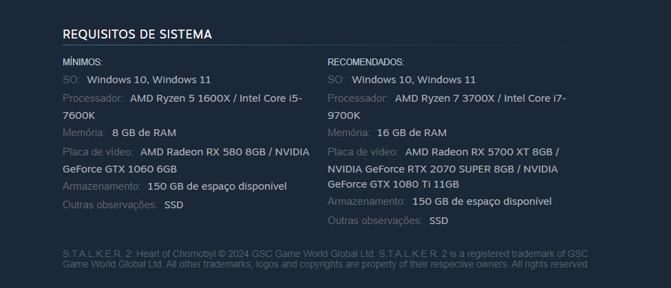 STALKER 2 STALKER 2 requisitos