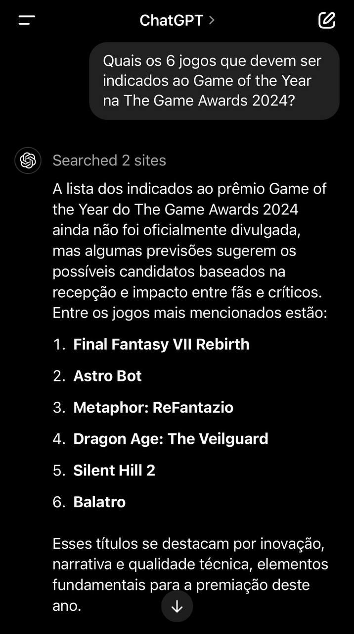 GOTY ChatGPT GOTY