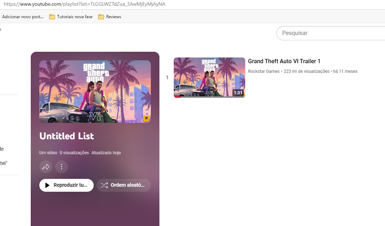 GTA 6 GTA 6 - playlist atualizada no YouTube